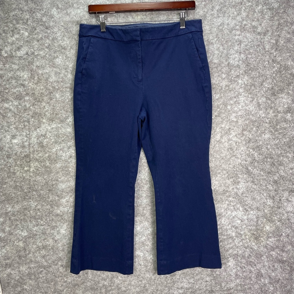 J.Crew Women’s Pants Size 12 Solid Blue Straight Leg Casual Work business